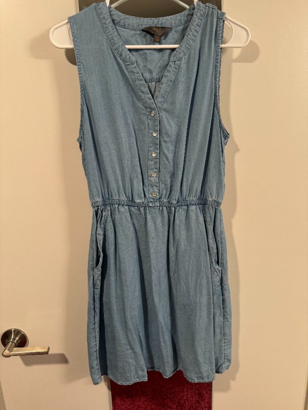 Denim Mini Dress with Pockets